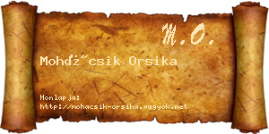 Mohácsik Orsika névjegykártya